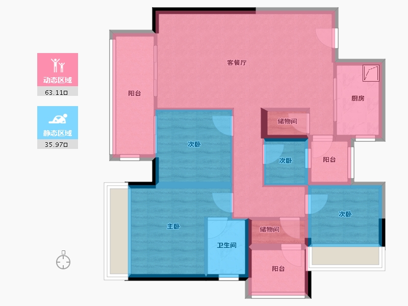 广东省-佛山市-北大资源博雅滨江-86.00-户型库-动静分区