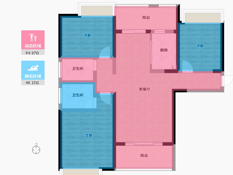 四川省-成都市-金沙宸宇公馆-98.11-户型库-动静分区