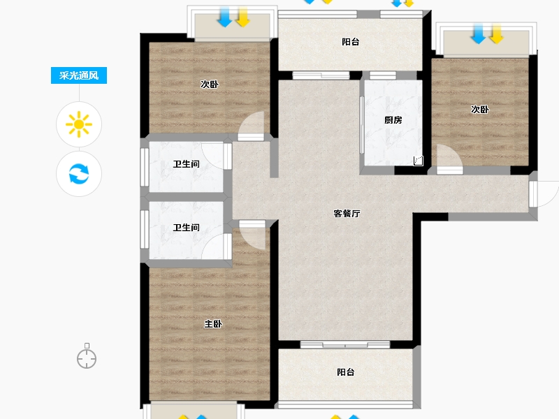 四川省-成都市-金沙宸宇公馆-98.11-户型库-采光通风