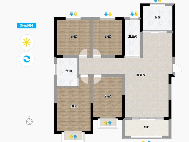 河南省-洛阳市-联信隆庭-114.39-户型库-采光通风