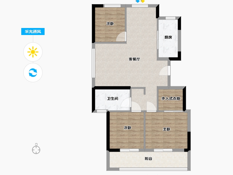 浙江省-宁波市-桂语朝阳-82.00-户型库-采光通风