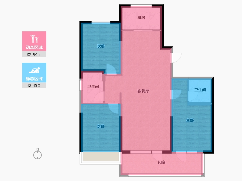 山东省-青岛市-上流和苑-93.97-户型库-动静分区