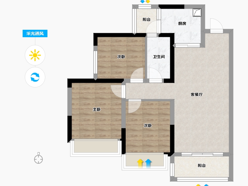 四川省-成都市-领地悦府-68.59-户型库-采光通风