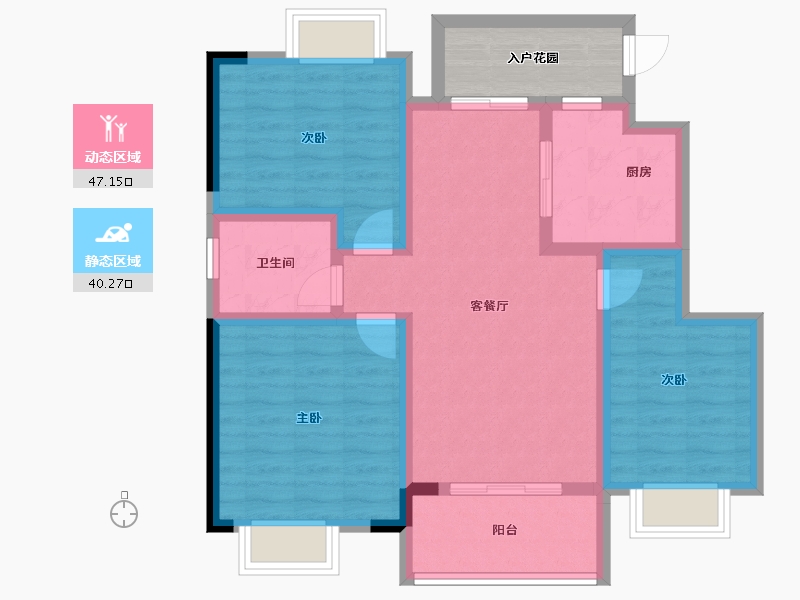 江苏省-镇江市-香江状元府-82.50-户型库-动静分区