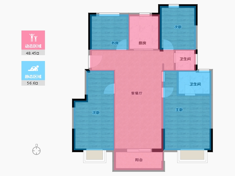 江苏省-镇江市-金辉·芸都尚院-95.02-户型库-动静分区