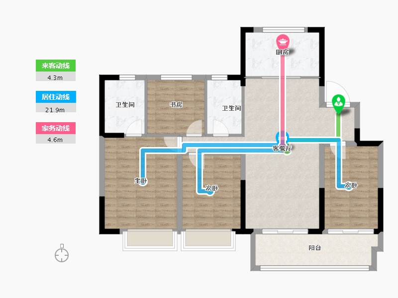 江苏省-镇江市-雍和雅苑-111.24-户型库-动静线