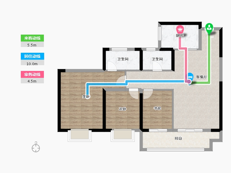 江苏省-镇江市-恒泰·蓝湾-93.81-户型库-动静线