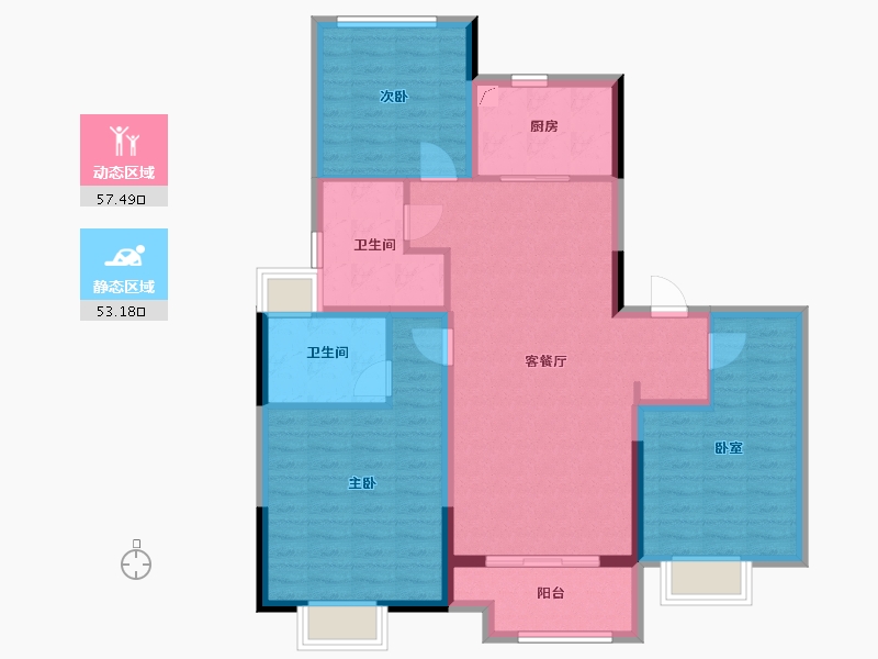 江苏省-无锡市-霞客岛-100.00-户型库-动静分区