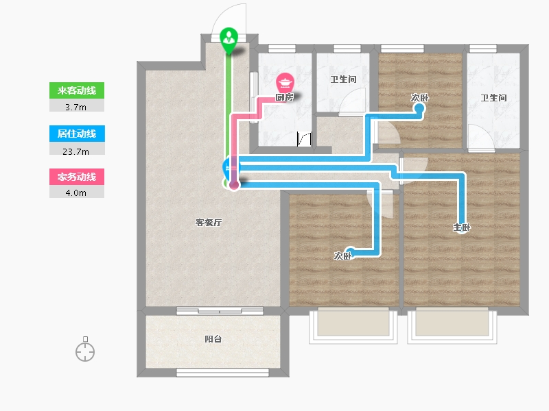 山东省-潍坊市-蓝城清风明月明月苑-84.01-户型库-动静线