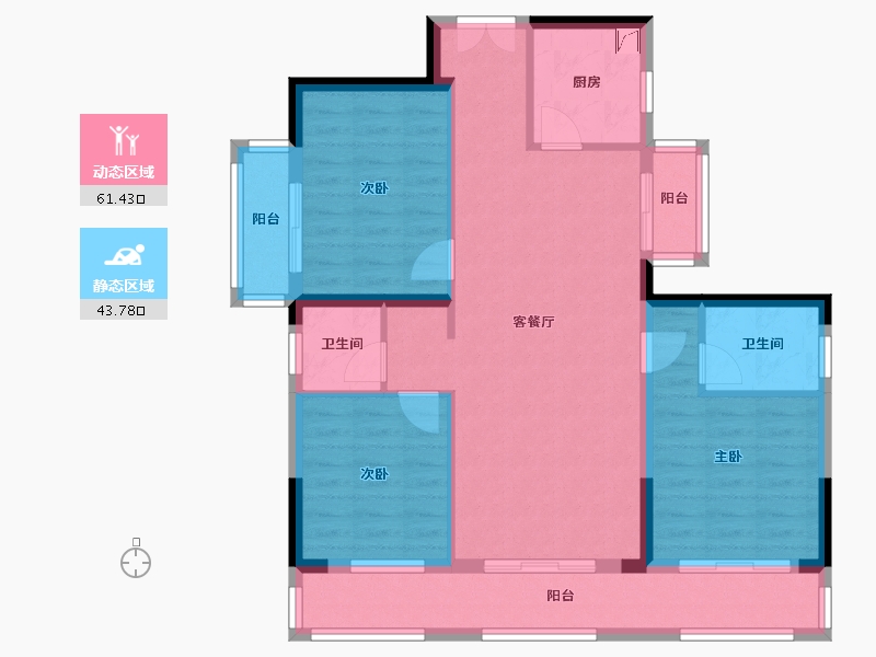 广西壮族自治区-南宁市-五象智慧健康城-95.47-户型库-动静分区