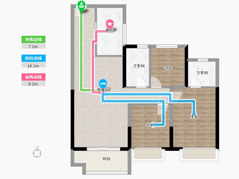 江苏省-镇江市-金科祥生·悦园-87.20-户型库-动静线