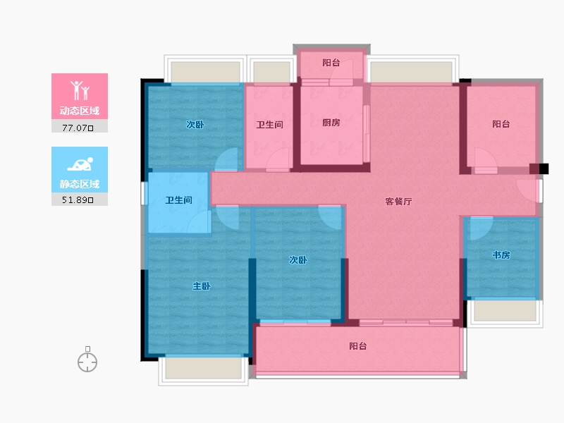 广东省-惠州市-鸿润腾韵花园-115.99-户型库-动静分区