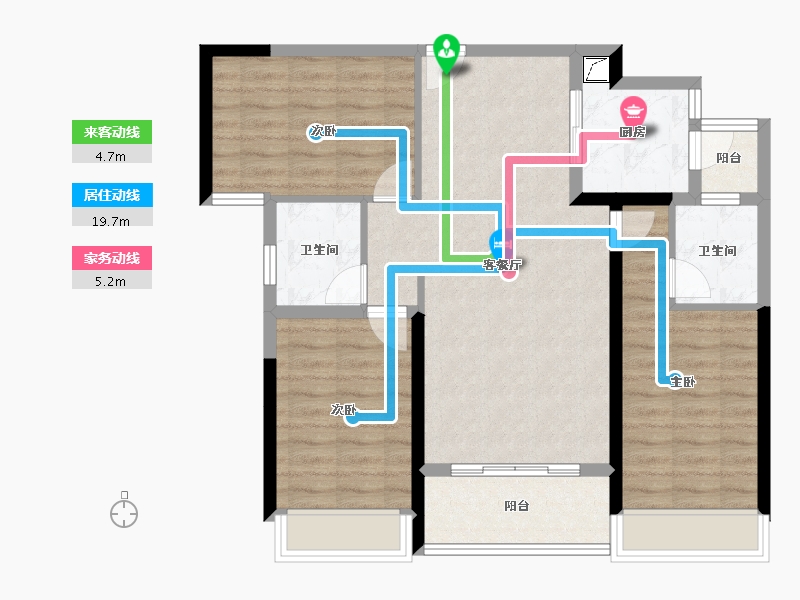 四川省-成都市-金沙宸宇公馆-86.85-户型库-动静线