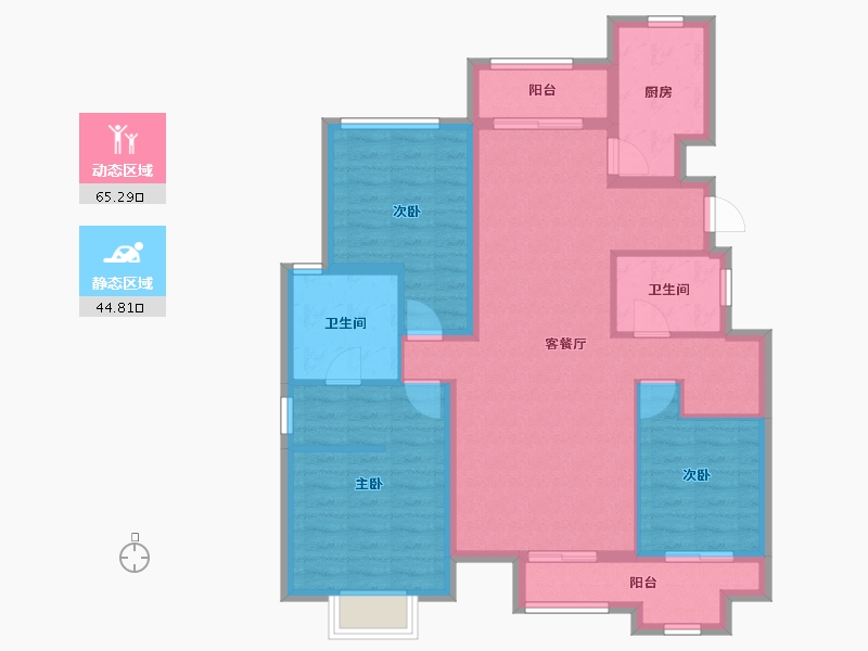 江苏省-镇江市-恒泰·蓝湾-98.15-户型库-动静分区