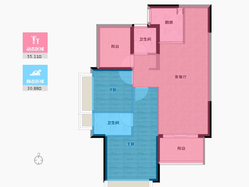 广东省-惠州市-保利鹿江来-76.81-户型库-动静分区