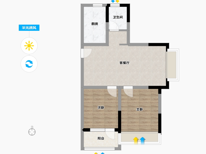 山东省-青岛市-上流和苑-59.28-户型库-采光通风