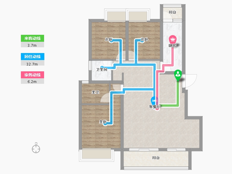 浙江省-金华市-江悦府-88.33-户型库-动静线