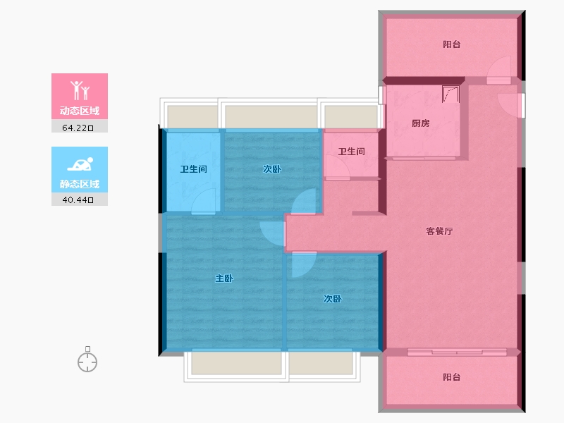 广东省-惠州市-保利鹿江来-93.95-户型库-动静分区