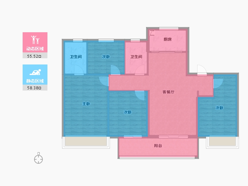 山东省-青岛市-佳源双子星城-103.20-户型库-动静分区