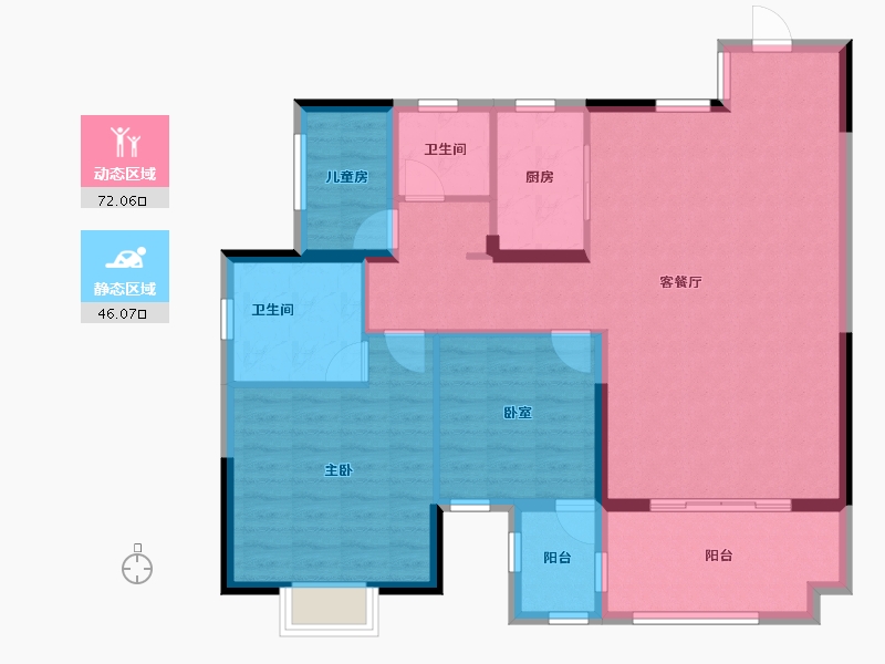 广西壮族自治区-玉林市-东投状元府-107.29-户型库-动静分区