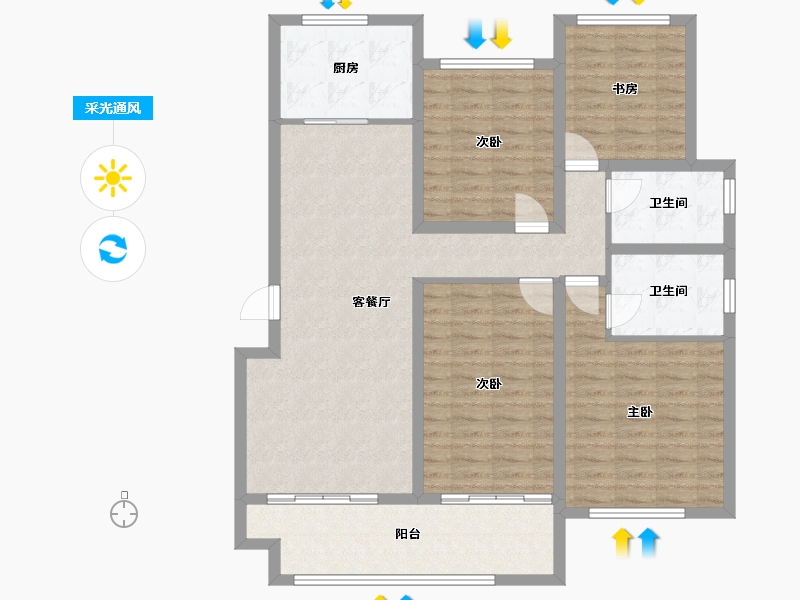 江苏省-镇江市-悦泰·悦河湾-116.08-户型库-采光通风