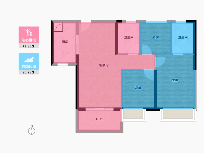 广东省-惠州市-保利和悦华锦-64.01-户型库-动静分区