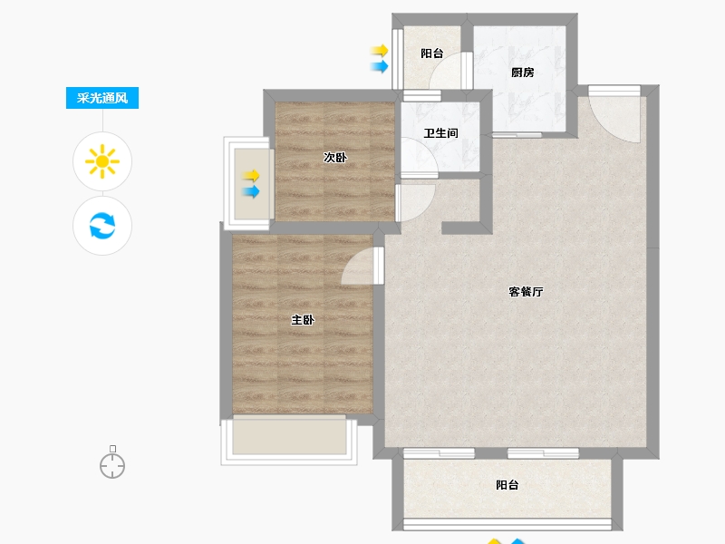 浙江省-金华市-江悦府-67.23-户型库-采光通风