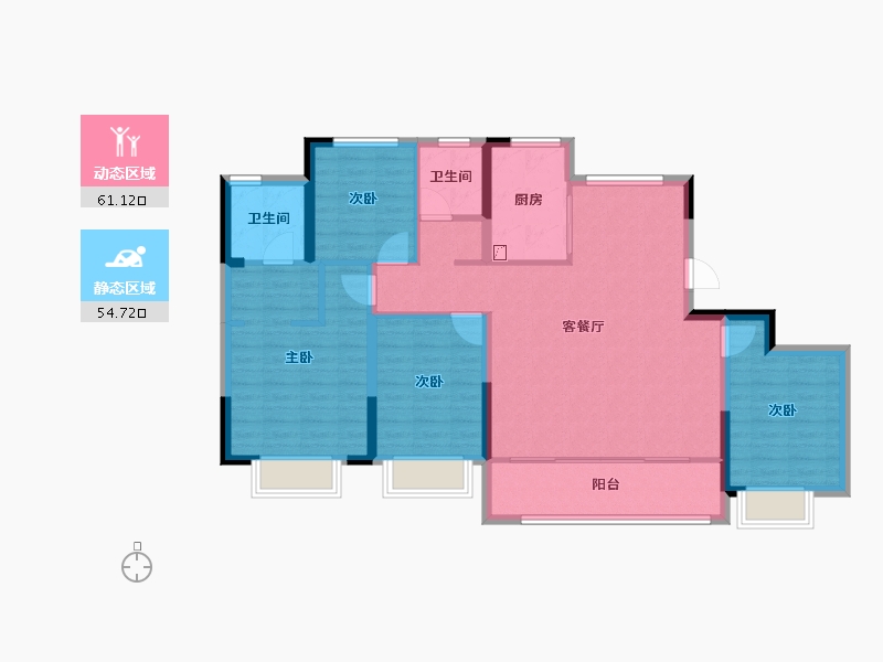 浙江省-金华市-万固云泰璟园-104.00-户型库-动静分区