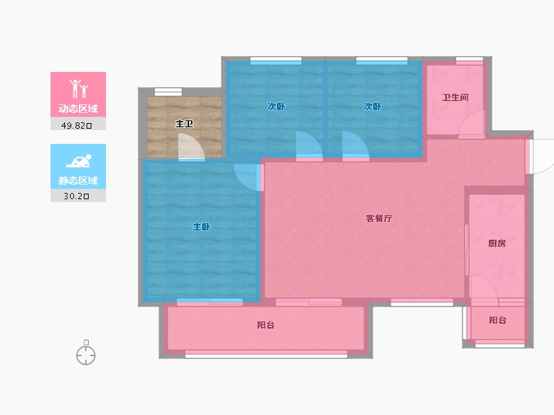 浙江省-金华市-江悦府-75.40-户型库-动静分区