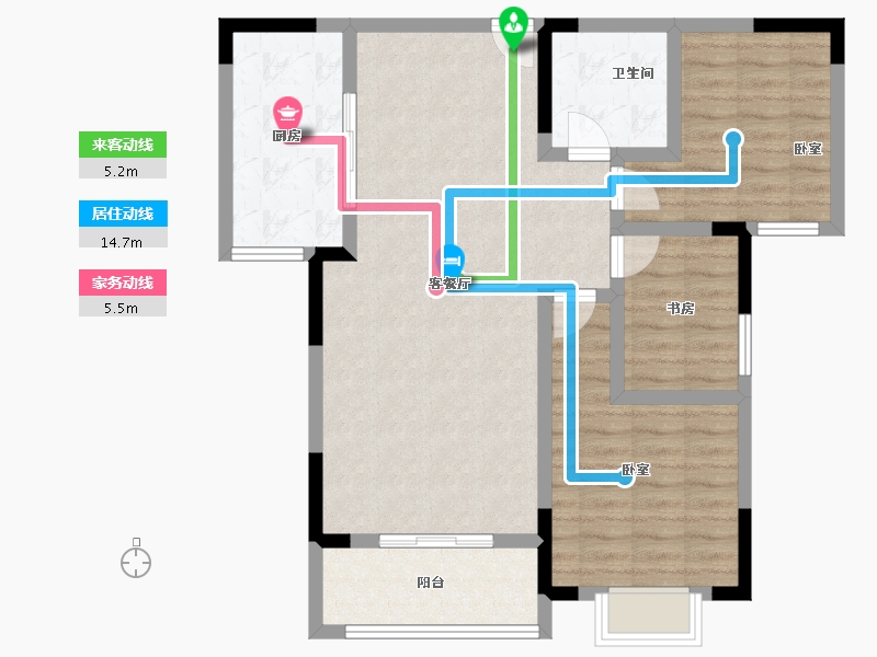 河南省-洛阳市-耀华新苑-88.95-户型库-动静线