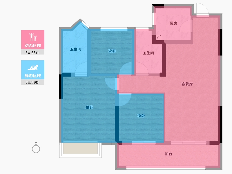 浙江省-金华市-诚通悦江湾-79.19-户型库-动静分区