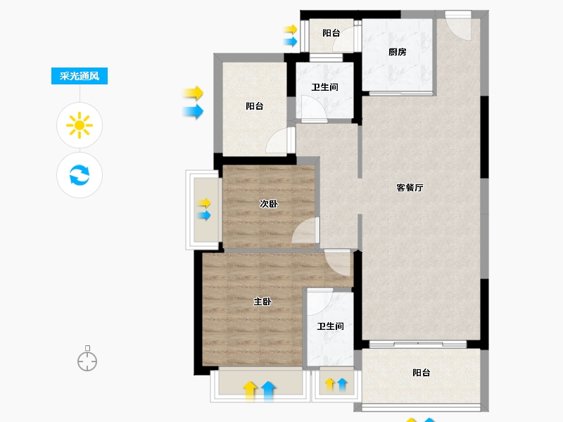 广东省-惠州市-鸿润腾韵花园-79.16-户型库-采光通风