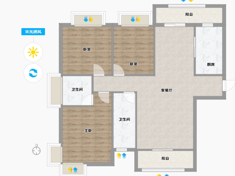 广西壮族自治区-桂林市-福邸嘉园-112.00-户型库-采光通风