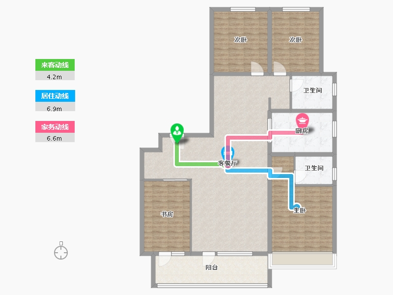 山东省-青岛市-上流和苑-143.26-户型库-动静线