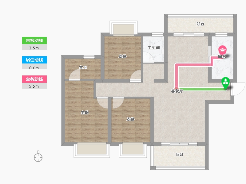 浙江省-金华市-御景峰阁-86.03-户型库-动静线