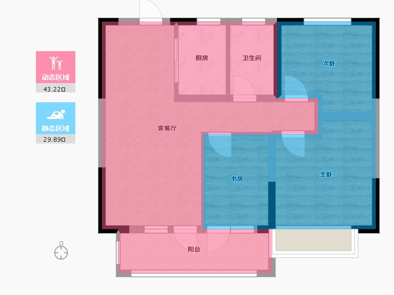 山东省-青岛市-上流和苑-64.45-户型库-动静分区