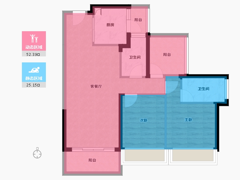 广东省-惠州市-龙光玖榕府-68.51-户型库-动静分区