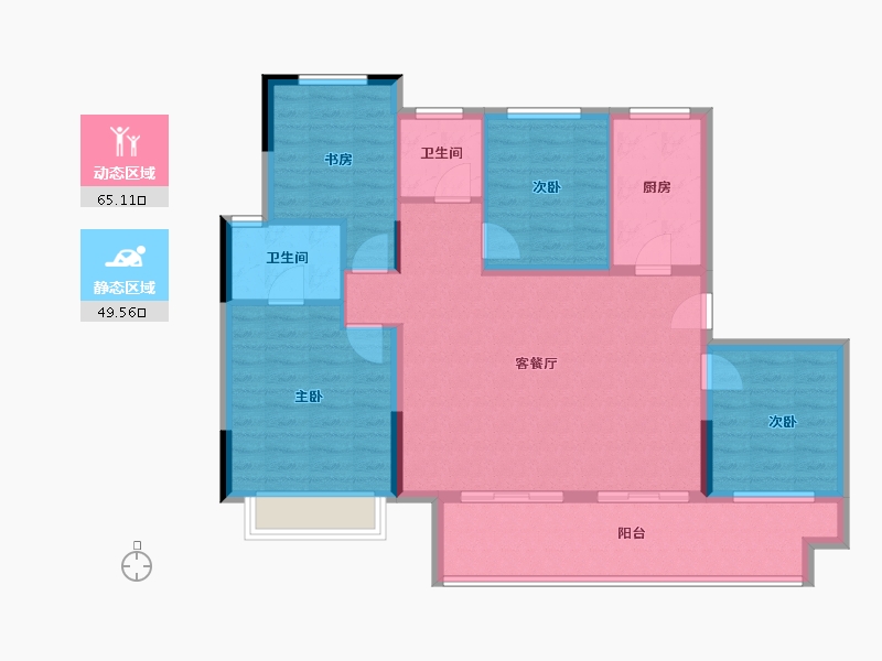 江苏省-镇江市-路劲港欣城-103.68-户型库-动静分区