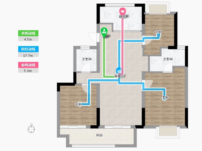 江苏省-镇江市-万科翡翠江湾-86.16-户型库-动静线