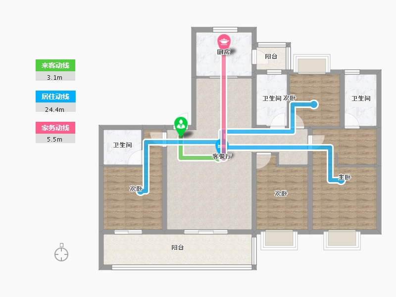 云南省-昆明市-复地雲極-124.01-户型库-动静线