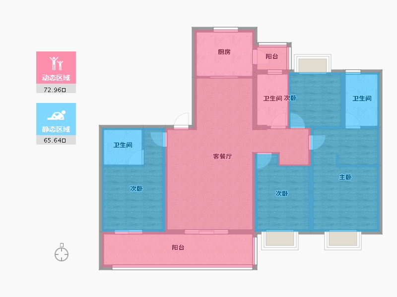 云南省-昆明市-复地雲極-124.01-户型库-动静分区