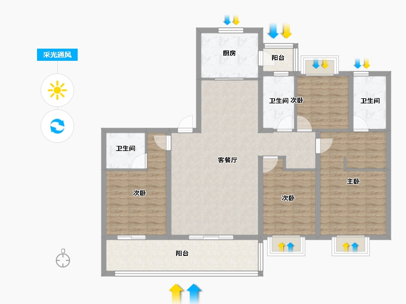 云南省-昆明市-复地雲極-124.01-户型库-采光通风