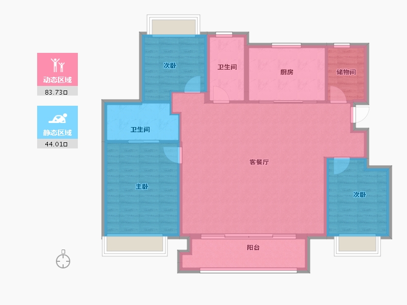 江苏省-镇江市-金辉·优步鑫苑-116.79-户型库-动静分区