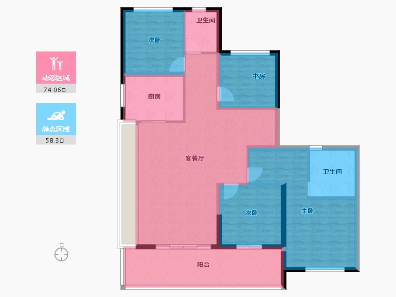 浙江省-绍兴市-阳光城碧桂园玺园-119.67-户型库-动静分区