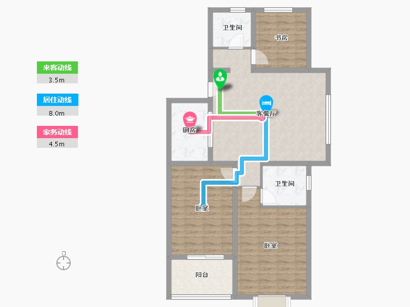 江苏省-镇江市-开元·香山壹境-92.80-户型库-动静线