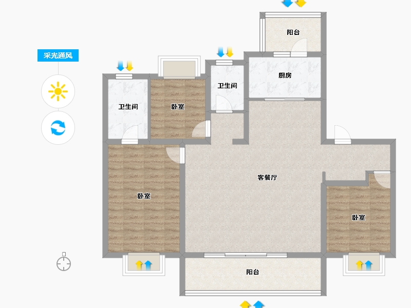 江苏省-镇江市-旭辉·宸悦赋-112.00-户型库-采光通风