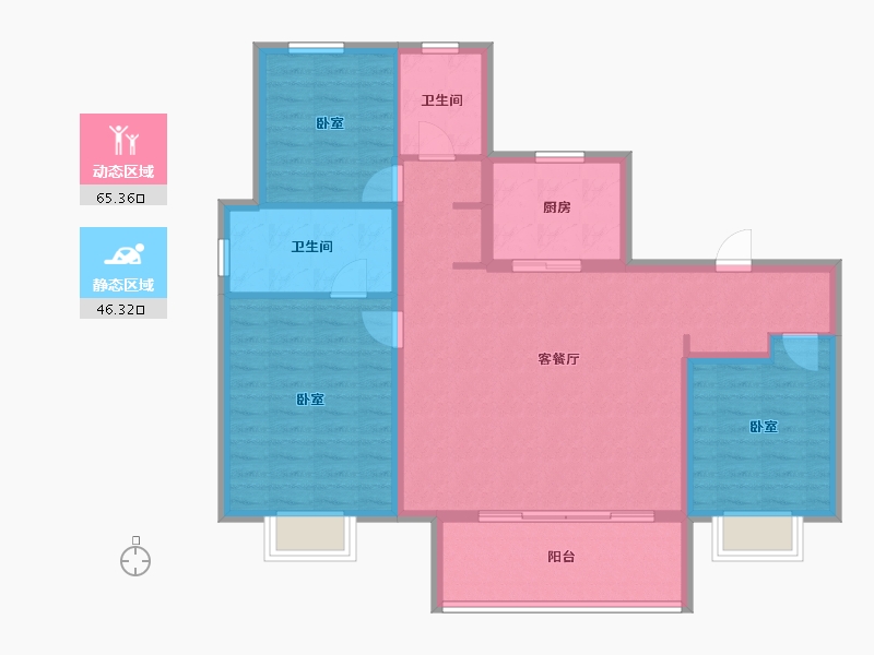 江苏省-镇江市-旭辉·宸品-100.77-户型库-动静分区