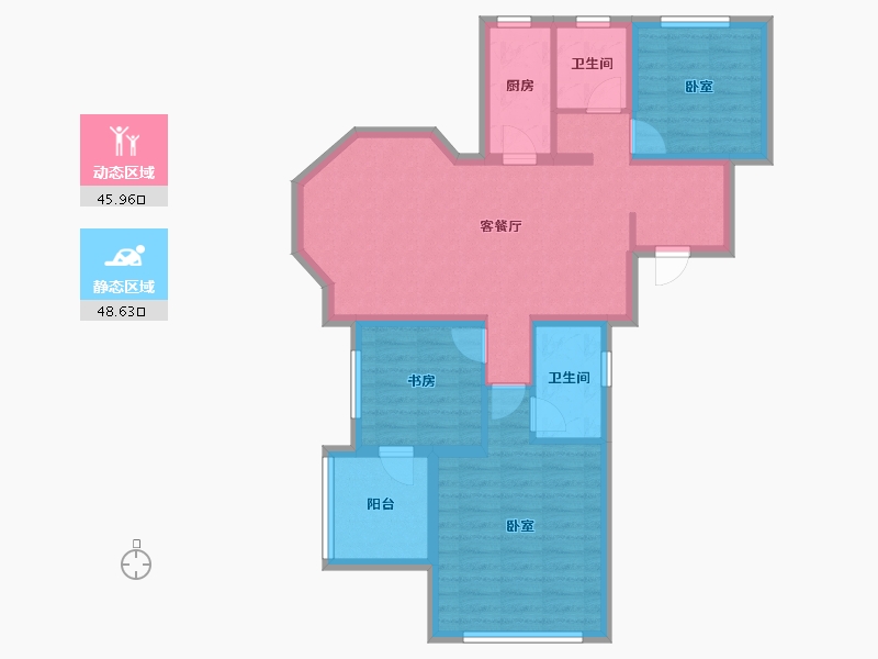 江苏省-镇江市-开元·香山壹境-84.00-户型库-动静分区