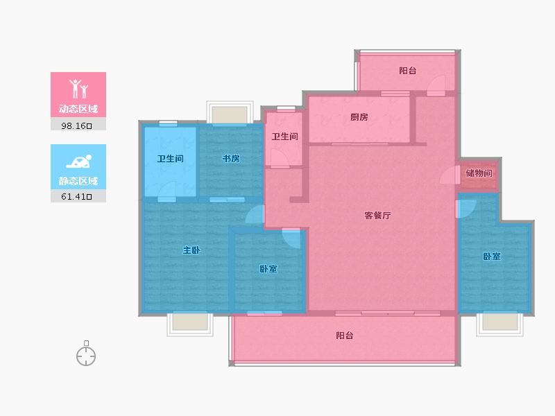 江苏省-镇江市-旭辉·宸悦赋-144.00-户型库-动静分区