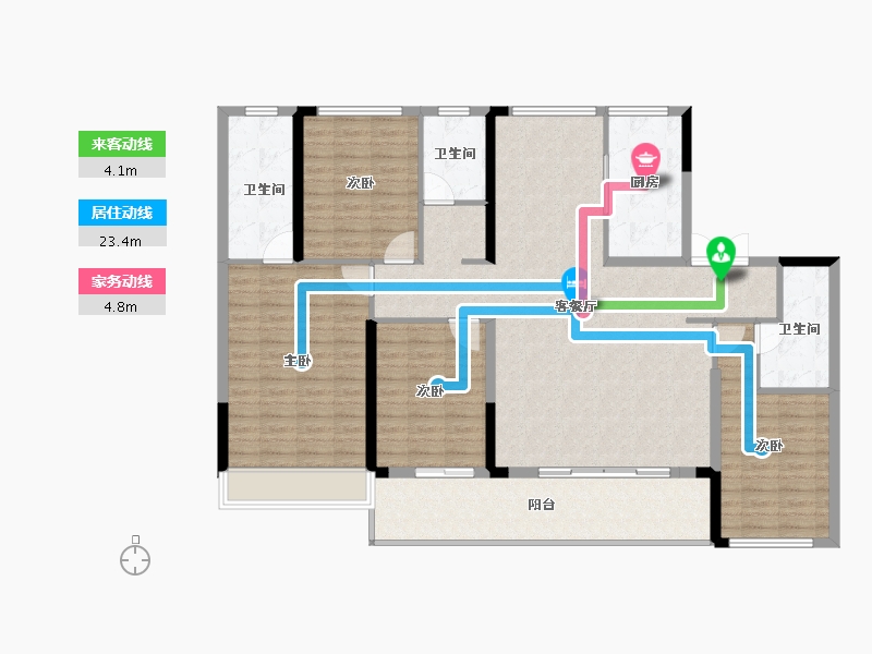 浙江省-绍兴市-阳光城碧桂园玺园-141.03-户型库-动静线